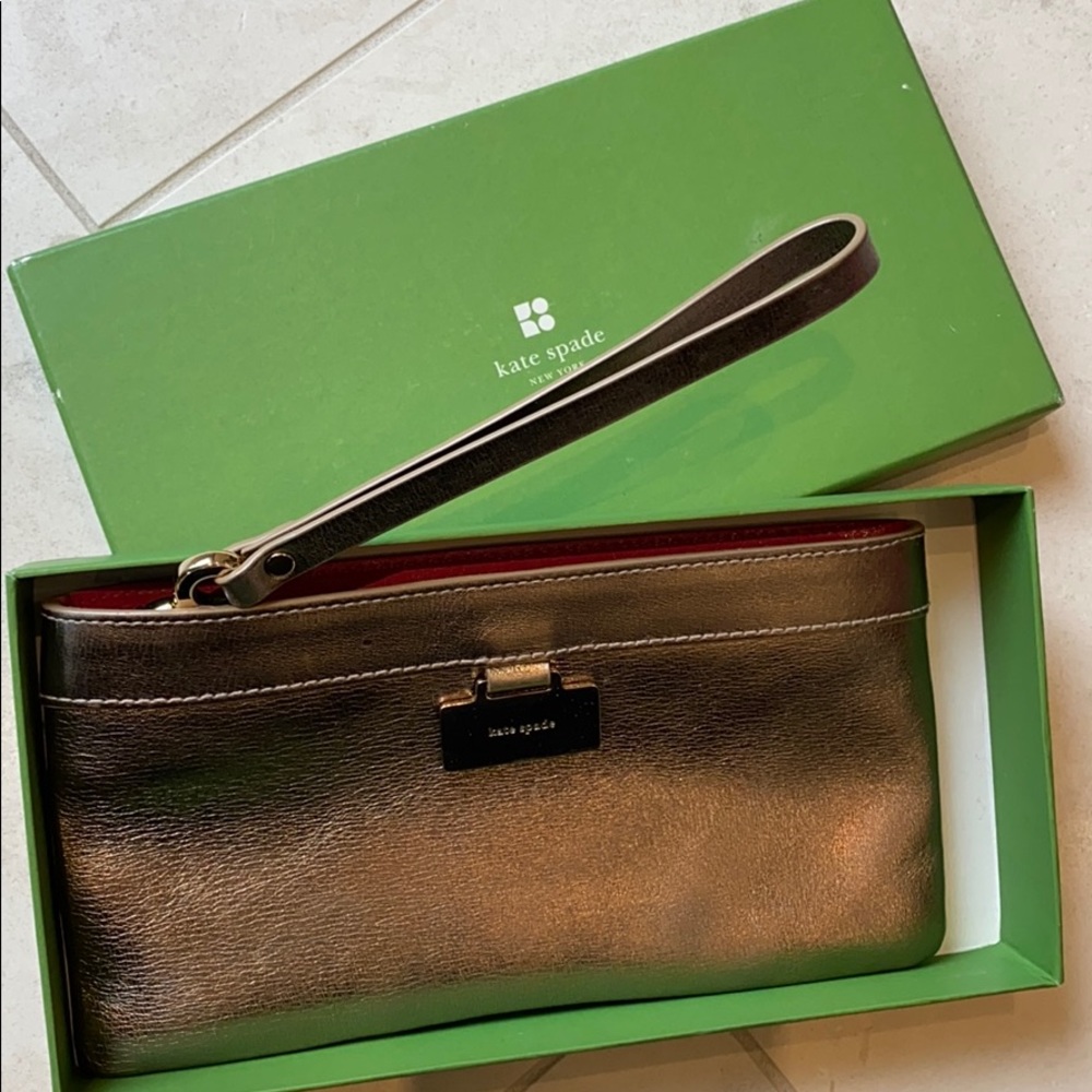 Kate Spade Gold Leather Clutch